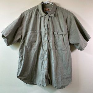 Banana Republic Vintage 100% Cotton Khaki Short Sleeve Bush Shirt, Size L